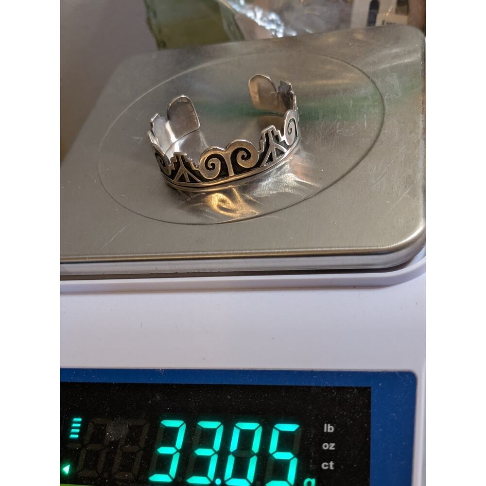 Vintage Taxco TS-95 Sterling Silver 7" Cuff Bracelet 33.5g - Picture 7 of 8